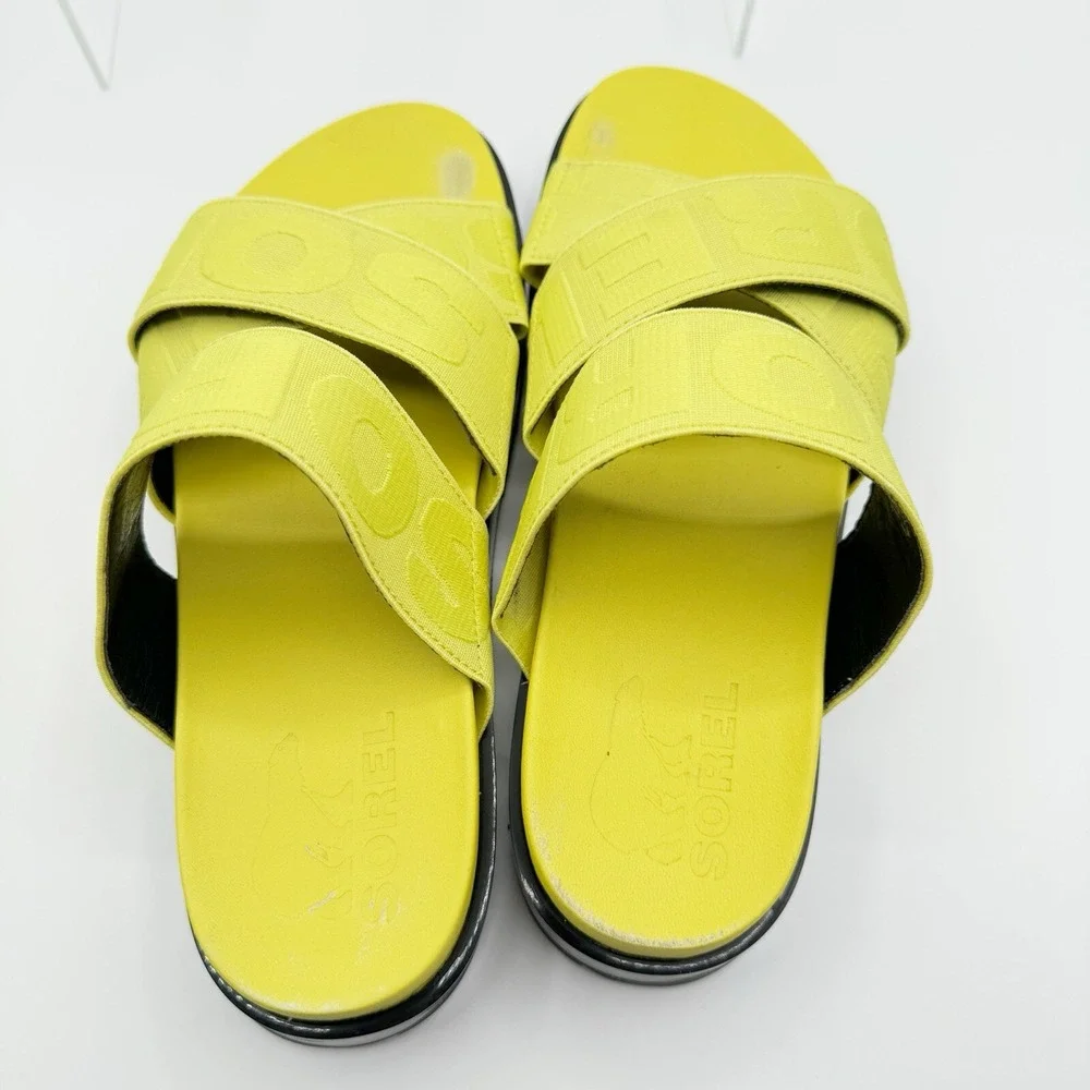 Women's Sorel Roaming™ Sport Slide Slip-on Sandals Yellow Neon Green Sz 7 T1